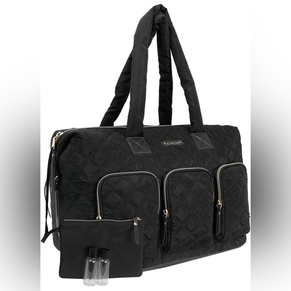 Joan & David 18“ Diamond Quilted Nylon Weekender Duffle Bag - used once. - Picture 4 of 16